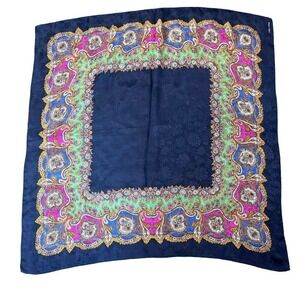 Albert Nipon blue/pink/green paisley scarf